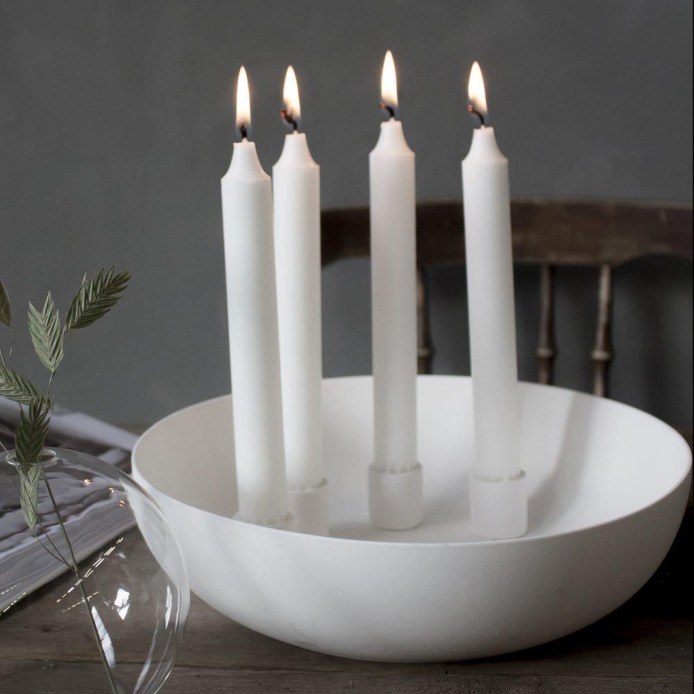 Kvistbro Kerzenständer 4 Kerzen 26 cm weiß – PURVIDA Design