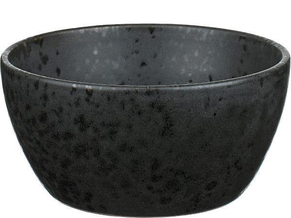 Bowl Schüssel Keramik 12 cm matt schwarz/schwarz 2er Set - P U R V I D A 