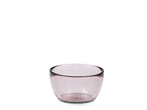 Bowl Schale Glas 2er Set pink 12 cm - P U R V I D A 