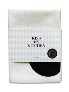 Geschirrtuch HPK Design Halbleinen schwarz/weiß/beige